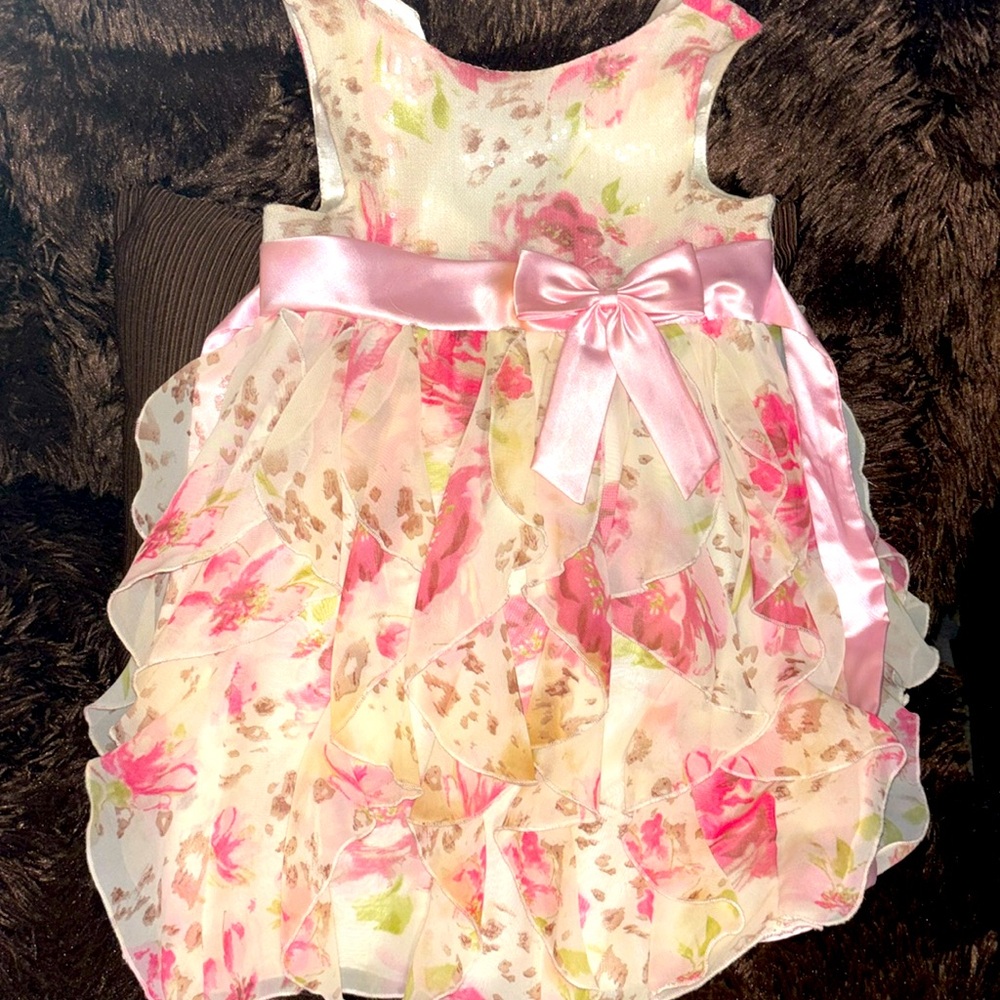 American Princess size 6x girls  pink special occasion ruffled dress with flower
